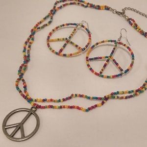 Claire's Peace Earrings & Necklace Set